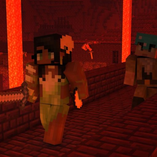 Gaia and Davitee in the Nether